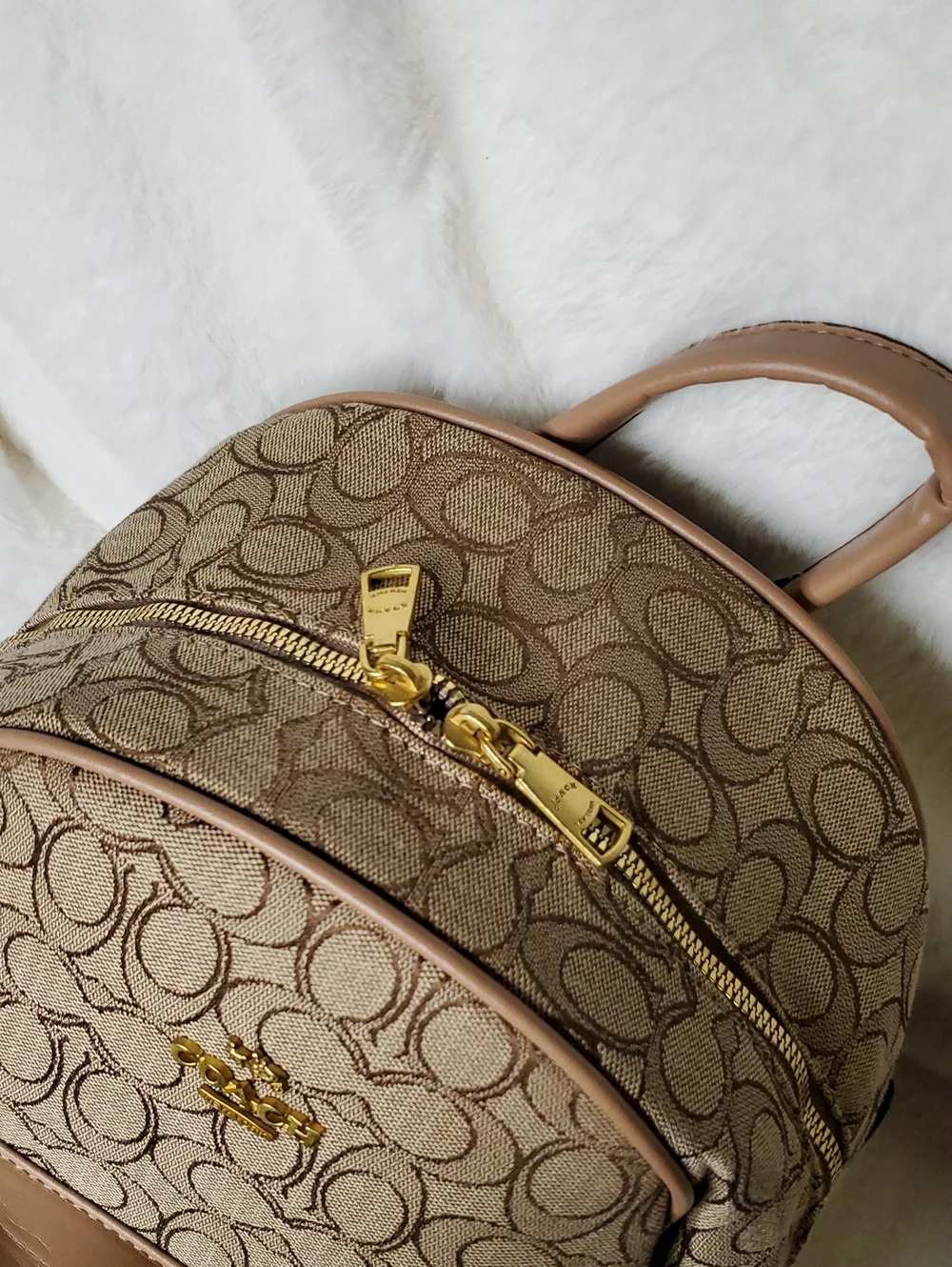 Coach Mini Backpack in Khaki and Tan
